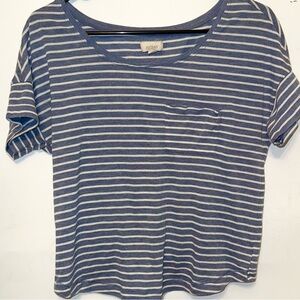 Aeria shirt medium flowy dolman sleeves  loose fit blue grey white